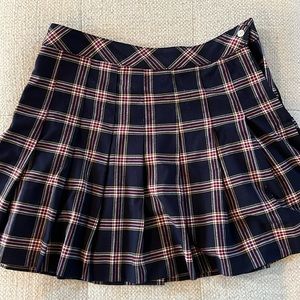 H&M Women’s Pleated Navy Blue Casual Mini Skirt